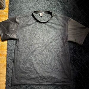 Windsor Black Sheer Mesh Short-Sleeve Shirt